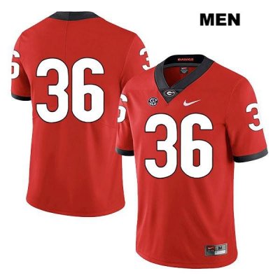 Men's Georgia Bulldogs NCAA #36 Garrett Jones Nike Stitched Red Legend Authentic No Name College Football Jersey RQQ4354CT